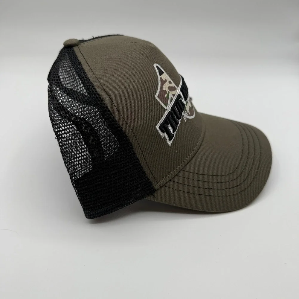 True Religion Hat Cap Camouflage Trucker Hat Olive Black Mesh OS Adult Y2K NEW‎